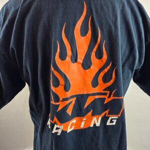KTM Racing T Shirt Mens Large Black Orange Flame Graphic Tee Motorsport Flame